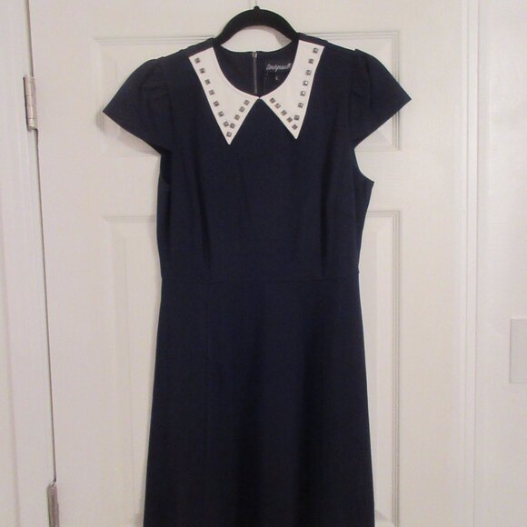 NWT Sourpuss Studded Black Collar Dress Black - Picture 3 of 6